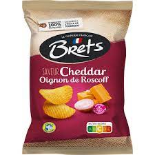 Brets Chips Cheddar Oignons de Roscoff 125 g