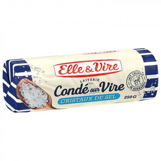 Elle & Vire Butter Condé sur Vire Salt crystals 250g