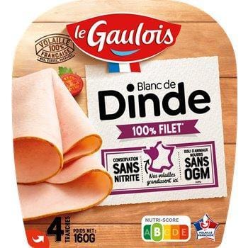 Blanc de Dinde Le Gaulois Sans nitrites x4 tranches -160g