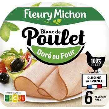 Blanc de poulet Fleury Michon Doré au four x6 180g