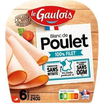 Blanc de Poulet Le Gaulois Sans nitrites x6 tranches -240g