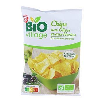 Chips Bio Village Olive herbe de provence - 100g