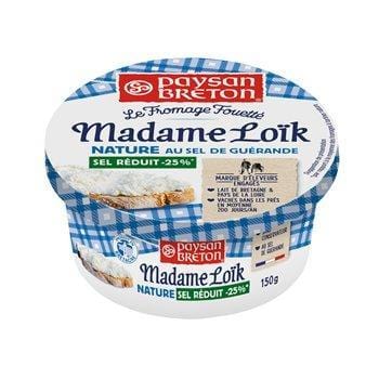Fromage fouetté Madame Loïk Nature - sel réduit - 150g