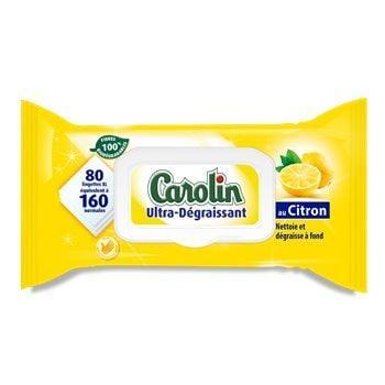 Carolin Lingettes Ultra Degraissantes Citron (x80)