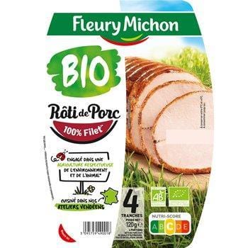 Rôti de porc Fleury Michon Supérieur Bio x4 - 120g