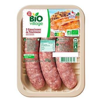Bio Village Toulouse sausages (x3)375g