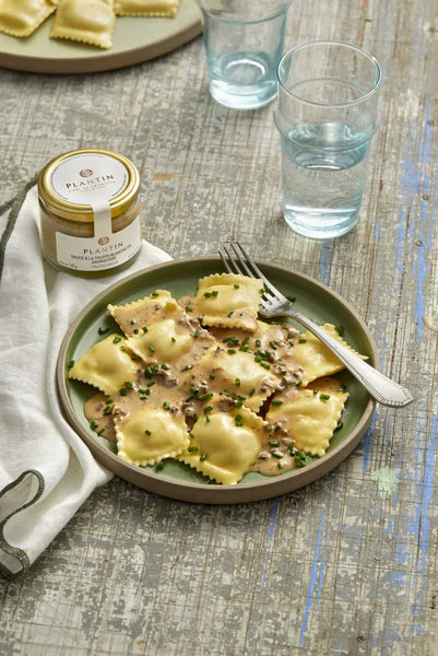 Foie Gras Ravioli with Truffle Butter Sauce