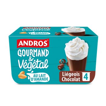 Andros Chocolate Almond Milk Liegeois 4x90g