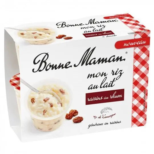 Bonne Maman Rice with Milk Rum Raisins 4x100 g