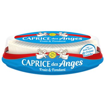 Caprice des Anges Fresh and Melting Cheese 200 g in white oval container