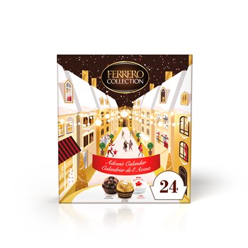 Ferrero Collection Calendar 259 g – premium gift box with assorted pralines (Ferrero Rocher, Raffaello, Ferrero Rondnoir), 259 g festive format.