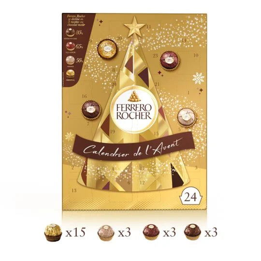 Ferrero Rocher Advent Calendar Milk and Dark Hazelnut Chocolates 300g