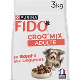 Bag of Purina Fido Croq'Mix Adult dog food with a picture of a dog and text on a white background