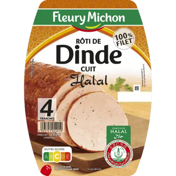 Fleury Michon Halal Cooked Turkey Roast (x4)120 g