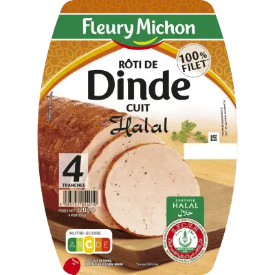 Fleury Michon Halal Cooked Turkey Roast (x4)120 g