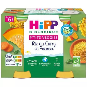 Hipp Organic Veggie Curry with Rice & Pumpkin Baby Meal 2x190g