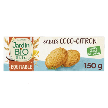 Jardin Bio Coconut Lemon Shortbread Palm Oil Free 150g