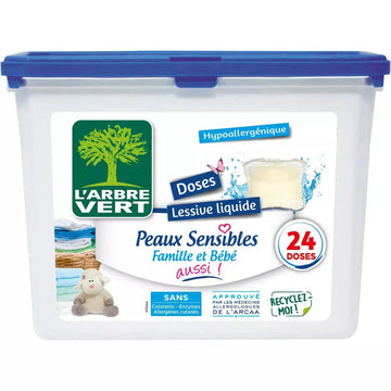 L'Arbre Vert Hypoallergenic Capsules Detergent for Sensitive Skin (x24)