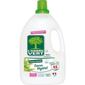 L'Arbre Vert Vegetable Liquid Detergent (x45) 2.025L