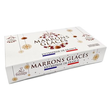 Box of L’Artisan Provençal candied chestnuts – 8 whole marrons glacés wrapped individually in a 145 g premium presentation.