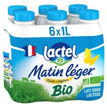 Lactel Matin Leger Organic Skimmed Lactose Free 6X1L