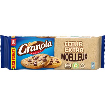 Pack of Lu Extra Soft Granola Chocolate Chip Cookies – 312g, featuring wholegrain oats and chocolate chips in soft-baked form.
