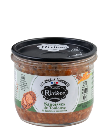 Maison Riviere Toulouse Sausages with Lentils 300g