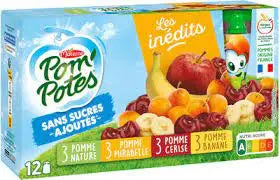 Materne Pom Potes Compotes Inedits Mirabelle Apple Cherry Banana Gourds 12x90g