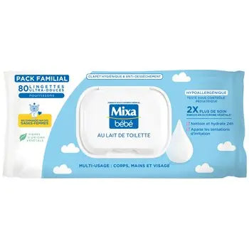 Mixa Baby Milk Wipes (x80)