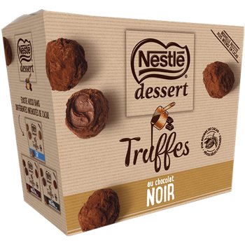 Nestlé Dessert Truffes Noir 250g – elegant box of rich dark chocolate truffles with smooth ganache center