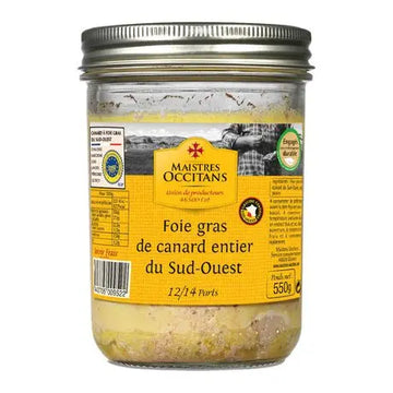 Maistres Occitans Whole Duck Foie Gras from the South-West PGI 550g