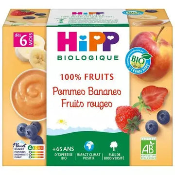 Hipp Organic Apple Banana & Red Fruit Dessert Jar 6 Months+ 4x100g