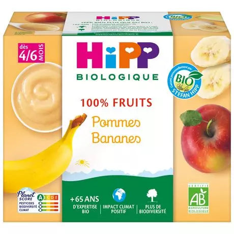 Hipp Organic Apple and Banana Dessert Jar 4 Months+ 4x100g