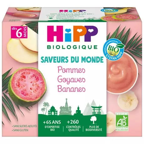 Hipp Organic Apple, Guava & Banana Dessert Jar 6 Months+ 4x100g