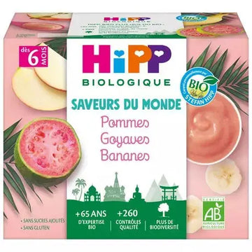Hipp Organic Apple, Guava & Banana Dessert Jar 6 Months+ 4x100g