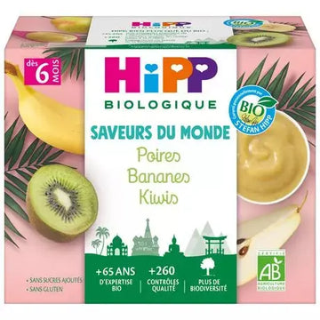 Hipp Organic Pear, Banana, Kiwi Dessert Jar 6 Months+ 4x100g