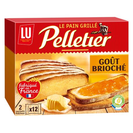 Pelletier Brioche-Flavoured Toasted Bread box with butter and jam