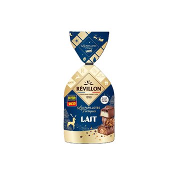 Révillon Fairy Milk Chocolates 360 g – box of French milk chocolate papillotes, individually wrapped with messages inside, perfect for gifting or sharing.