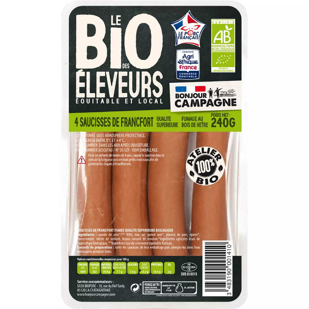 Saucisses de Francfort Bio (x4) 240g