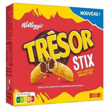 Kelloggs Tresor Stix Chocolate Hazelnut Cereal Bar 5x20.5g
