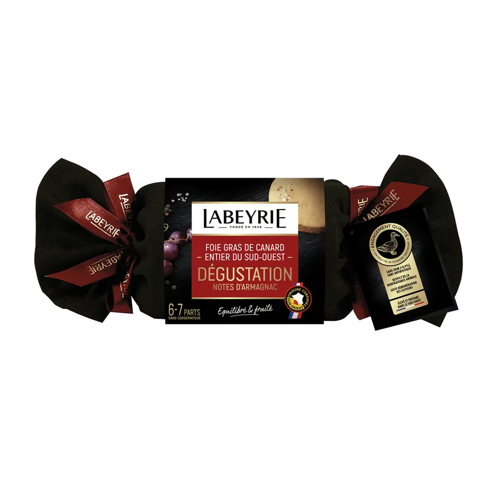 Labeyrie Whole Duck Foie Gras from the South-West 230 g, torchon style with Armagnac flavour.