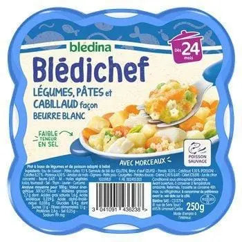 Bledina Bledichef Vegetables Pasta Cod White Butter 250g