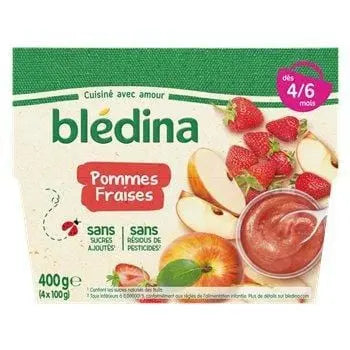 Bledina Puree Apple Strawberry 4x100g