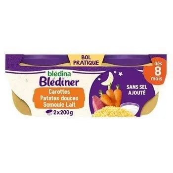 Bledina Bledîner Carrot Sweet Potato Semolina Milk 2x200g