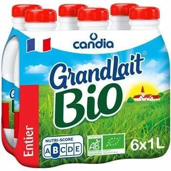 Candia GrandLait Organic Whole 6x1L