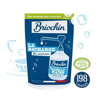 450 ml Ecocert black soap refill pouch – plant-based dish and hand washing liquid made with olive and coconut oils.
