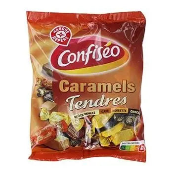 Confiseo Soft Caramels 4 Flavours (Vanilla Coffee Hazelnut Chocolate) 450g