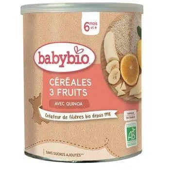 Babybio Ceréales 3 Fruits From 6 months 220g