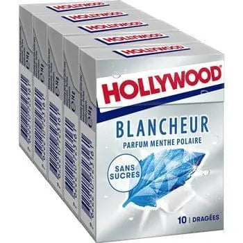 Hollywood Sugar Free White Chewing Gum 5x14g