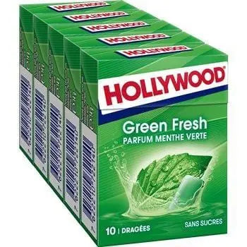 Hollywood Chewing Gum Green Fresh Spearmint Sugar Free 5x14g